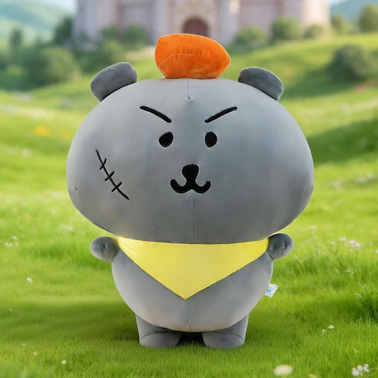 Geurvrij kortpolig grijze wolf knuffel